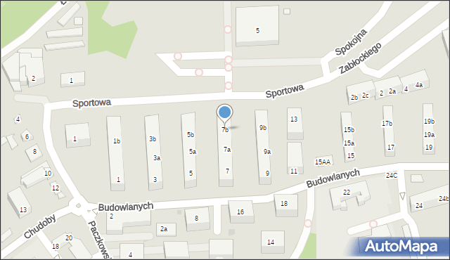 Gniezno, Budowlanych, 7b, mapa Gniezna