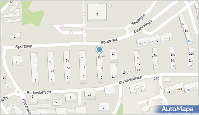 Gniezno, Budowlanych, 9b, mapa Gniezna