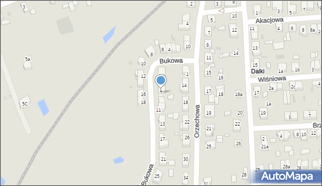 Gniezno, Bukowa, 7, mapa Gniezna