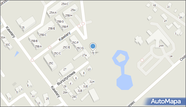 Gniezno, Bursztynowa, 5, mapa Gniezna