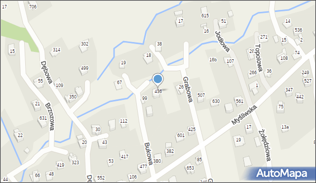 Godziszka, Bukowa, 436, mapa Godziszka