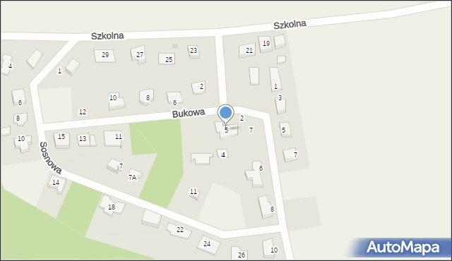 Góra, Bukowa, 5, mapa Góra