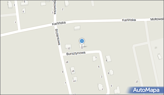 Gościno, Bursztynowa, 11, mapa Gościno