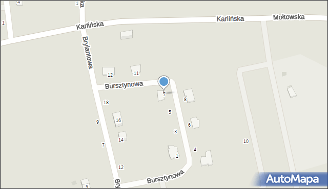 Gościno, Bursztynowa, 7, mapa Gościno