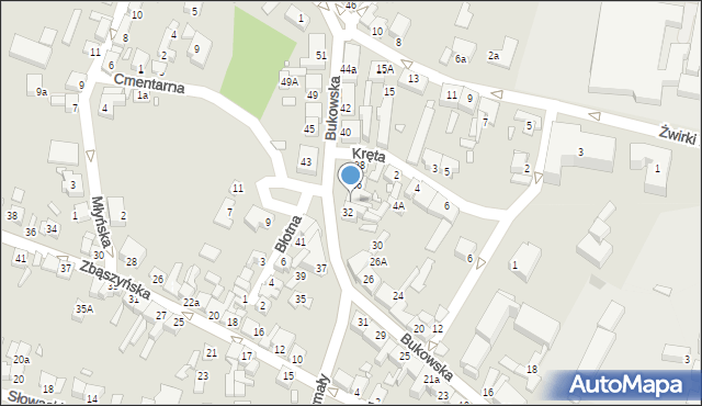 Grodzisk Wielkopolski, Bukowska, 34, mapa Grodzisk Wielkopolski