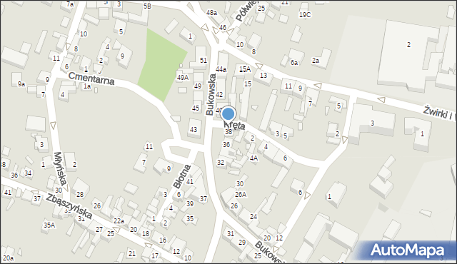 Grodzisk Wielkopolski, Bukowska, 38, mapa Grodzisk Wielkopolski