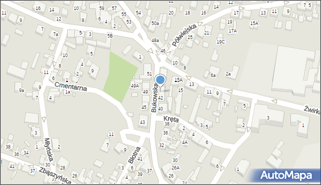 Grodzisk Wielkopolski, Bukowska, 44, mapa Grodzisk Wielkopolski