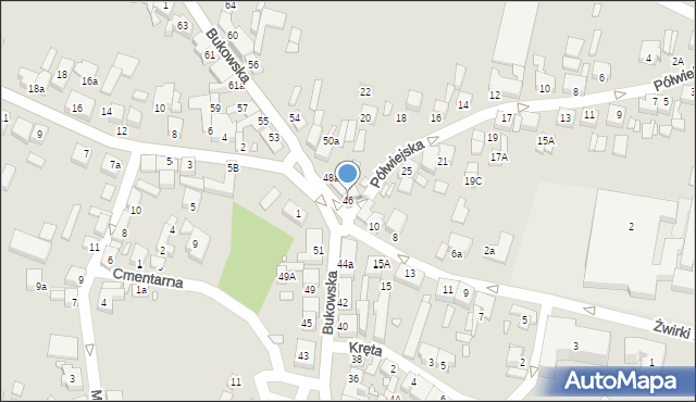 Grodzisk Wielkopolski, Bukowska, 46, mapa Grodzisk Wielkopolski