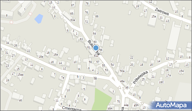 Grodzisk Wielkopolski, Bukowska, 61a, mapa Grodzisk Wielkopolski