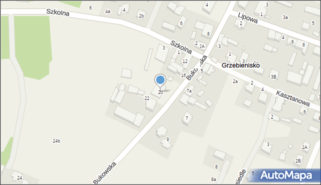 Grzebienisko, Bukowska, 20, mapa Grzebienisko