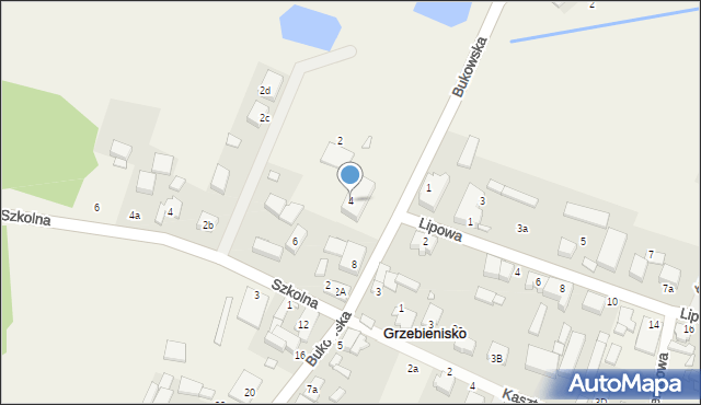 Grzebienisko, Bukowska, 4, mapa Grzebienisko