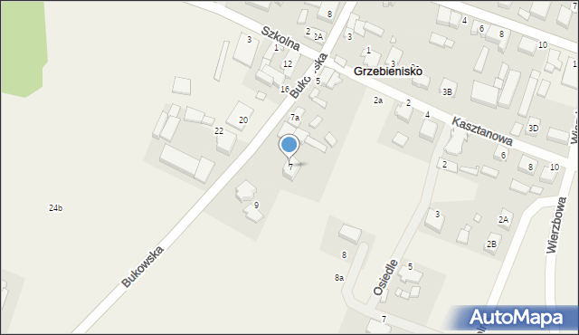 Grzebienisko, Bukowska, 7, mapa Grzebienisko