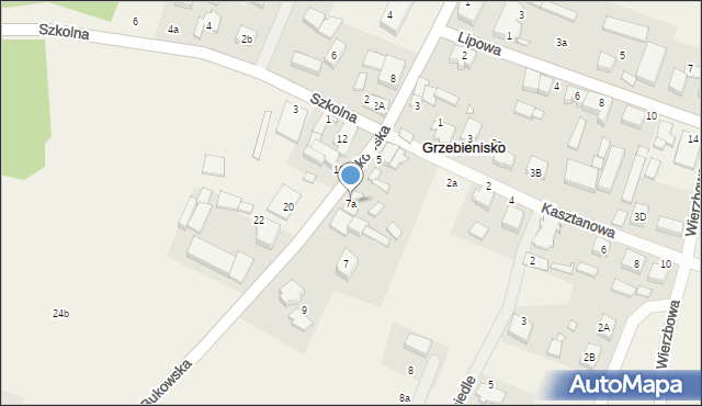 Grzebienisko, Bukowska, 7a, mapa Grzebienisko