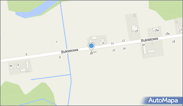 Grzegorzewice, Bukietowa, 10, mapa Grzegorzewice