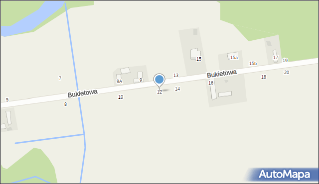 Grzegorzewice, Bukietowa, 12, mapa Grzegorzewice