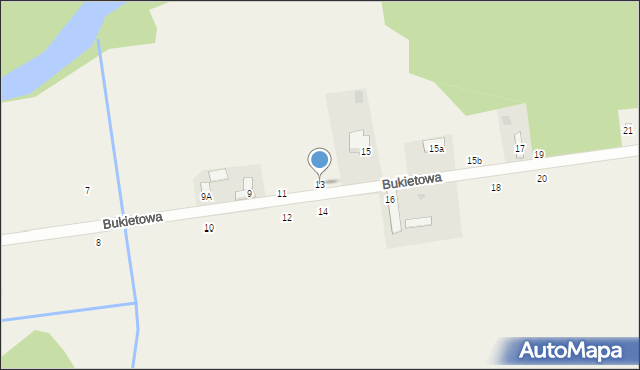 Grzegorzewice, Bukietowa, 13, mapa Grzegorzewice