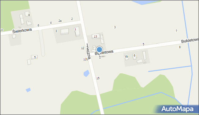 Grzegorzewice, Bukietowa, 2, mapa Grzegorzewice