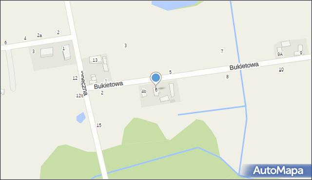 Grzegorzewice, Bukietowa, 6, mapa Grzegorzewice