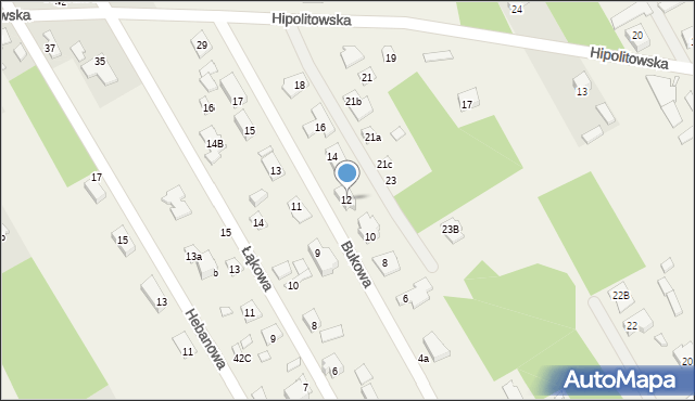 Hipolitów, Bukowa, 12, mapa Hipolitów