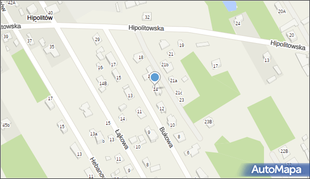 Hipolitów, Bukowa, 14, mapa Hipolitów