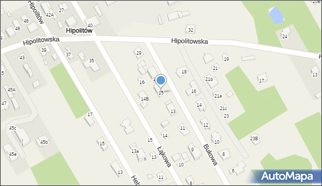 Hipolitów, Bukowa, 15, mapa Hipolitów