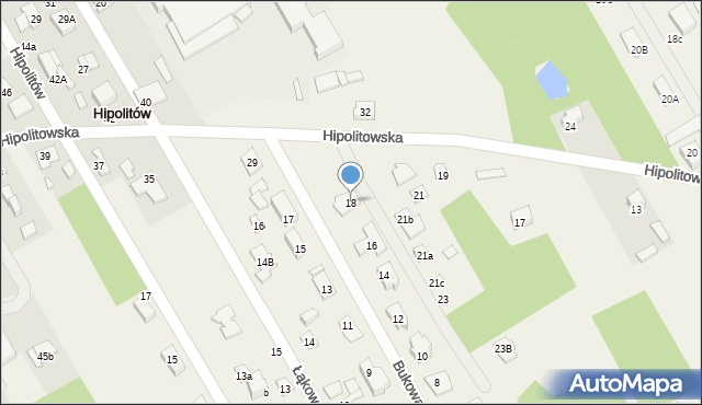Hipolitów, Bukowa, 18, mapa Hipolitów