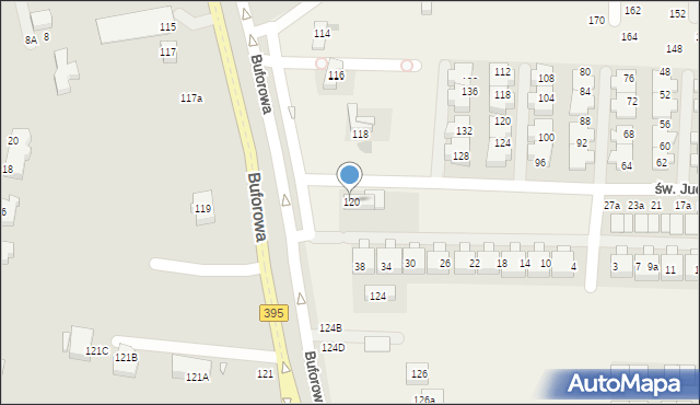 Iwiny, Buforowa, 120, mapa Iwiny