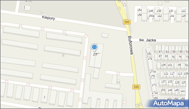 Iwiny, Buforowa, 125, mapa Iwiny