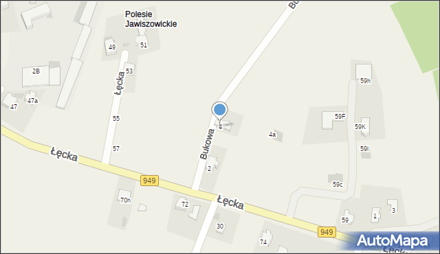 Jawiszowice, Bukowa, 4, mapa Jawiszowice