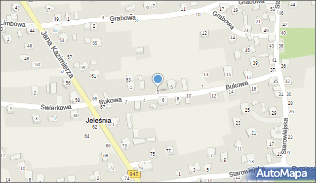 Jeleśnia, Bukowa, 3, mapa Jeleśnia