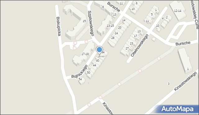 Kalisz, Bujnickiego Ignacego Adama, 38, mapa Kalisza