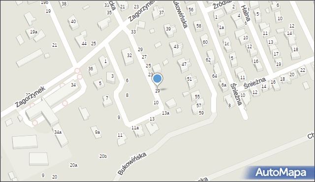 Kalisz, Bukowińska, 19, mapa Kalisza