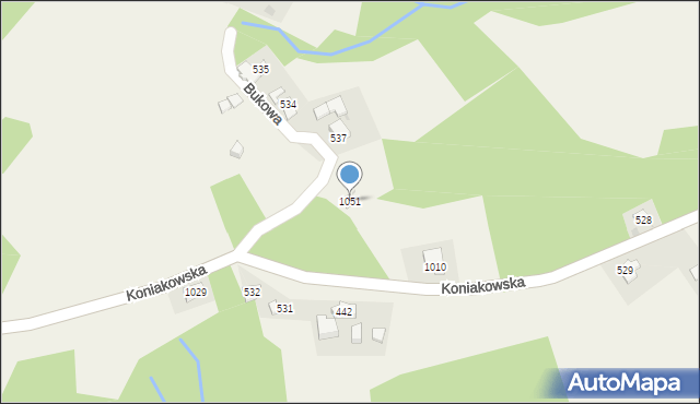 Kamesznica, Bukowa, 1051, mapa Kamesznica