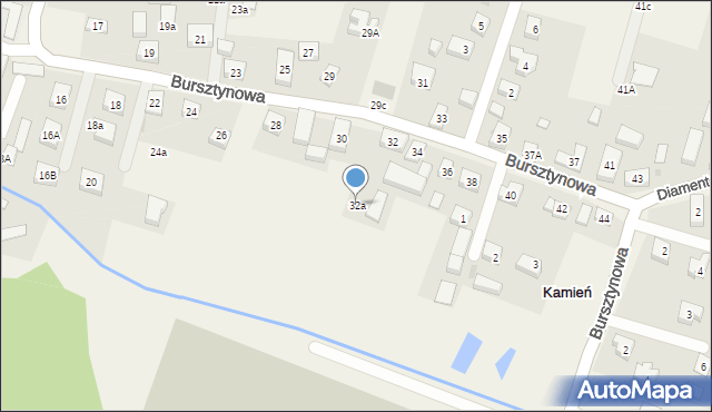 Kamień, Bursztynowa, 32a, mapa Kamień