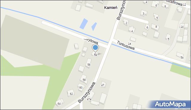 Kamień, Bursztynowa, 54, mapa Kamień