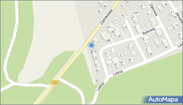 Kartuzy, Bukowa, 20, mapa Kartuzy