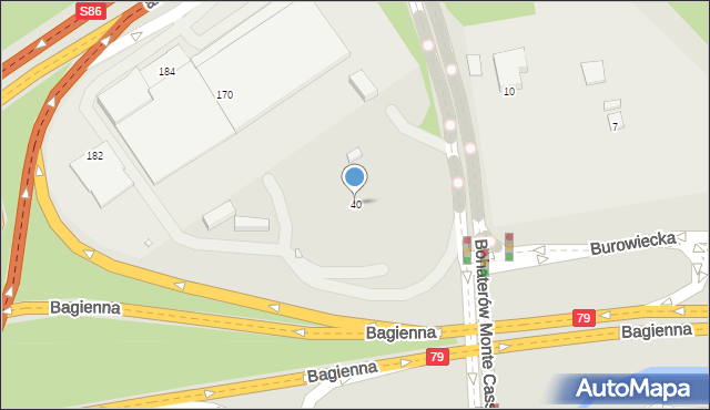 Katowice, Burowiecka, 40, mapa Katowic