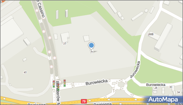 Katowice, Burowiecka, 7, mapa Katowic