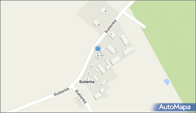 Kobiele Wielkie, Bukienka, 5, mapa Kobiele Wielkie