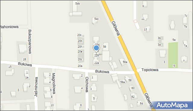 Kobylnica, Bukowa, 22b, mapa Kobylnica