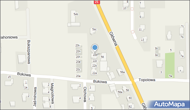 Kobylnica, Bukowa, 22d, mapa Kobylnica