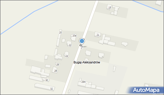 Koczargi Nowe, Bugaj, 27, mapa Koczargi Nowe