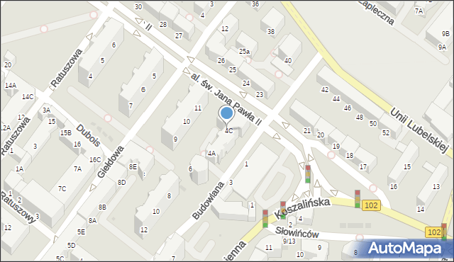 Kołobrzeg, Budowlana, 4D, mapa Kołobrzegu