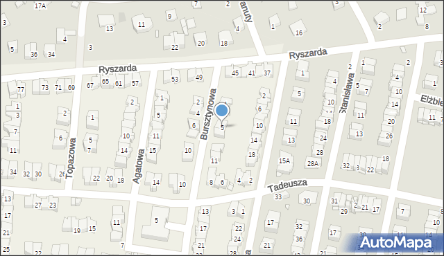 Komorów, Bursztynowa, 5, mapa Komorów