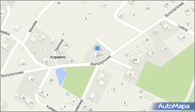 Kopalino, Bursztynowa, 18, mapa Kopalino