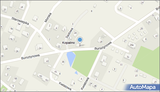 Kopalino, Bursztynowa, 20, mapa Kopalino