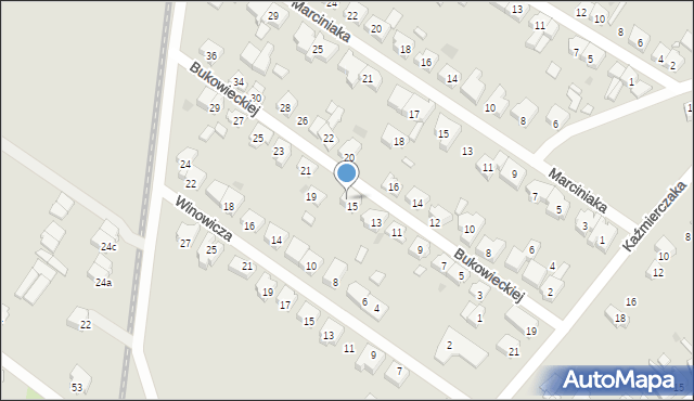 Kościan, Bukowieckiej Aleksandry, 17, mapa Kościan