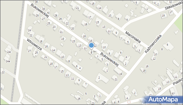 Kościan, Bukowieckiej Aleksandry, 9, mapa Kościan