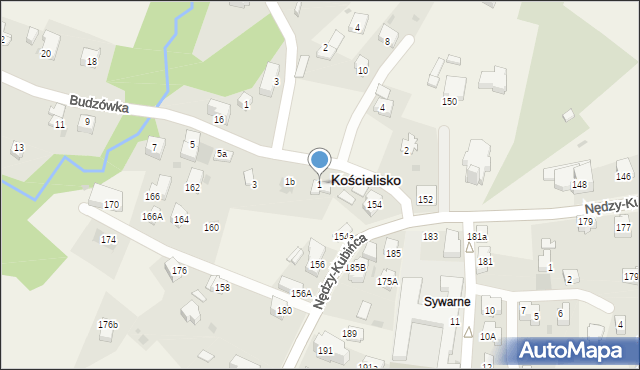 Kościelisko, Budzówka, 1, mapa Kościelisko