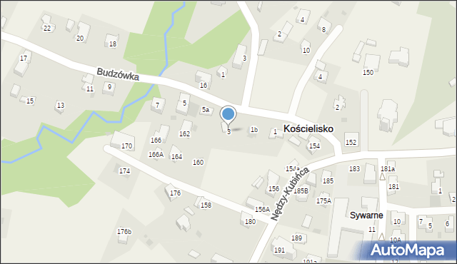 Kościelisko, Budzówka, 3, mapa Kościelisko